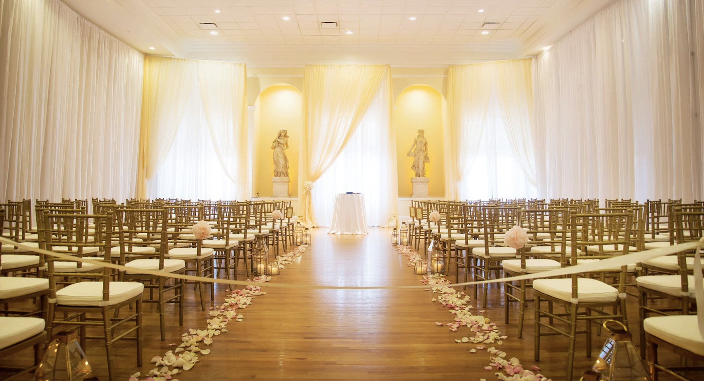 Wedding ceremony setup inside The Regent